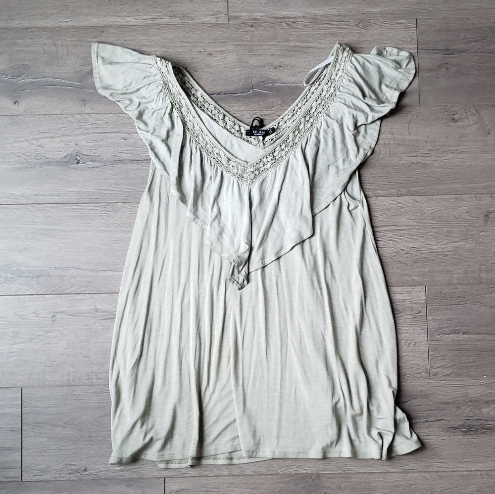 Max Jean's Sage Ruffle Top